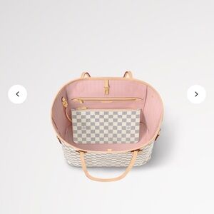 Louis Vuitton Pink and White Checkered Tote